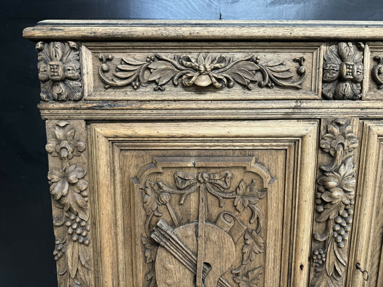 Superb French Carved Oak Sideboard