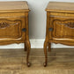 Pair of Bedside Tables Vintage French Louis Oak Nightstands Cabinets LOT 6214