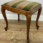 Footstool Vintage French Louis Style Oak Table Stool Upholstered Seat LOT 6229