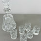 Carafe Set Vintage Style Crystal Cut 6 Shot Glasses and Tray LOT 6436