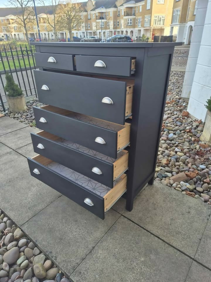 Stunning Large Black Chest Of Drawers