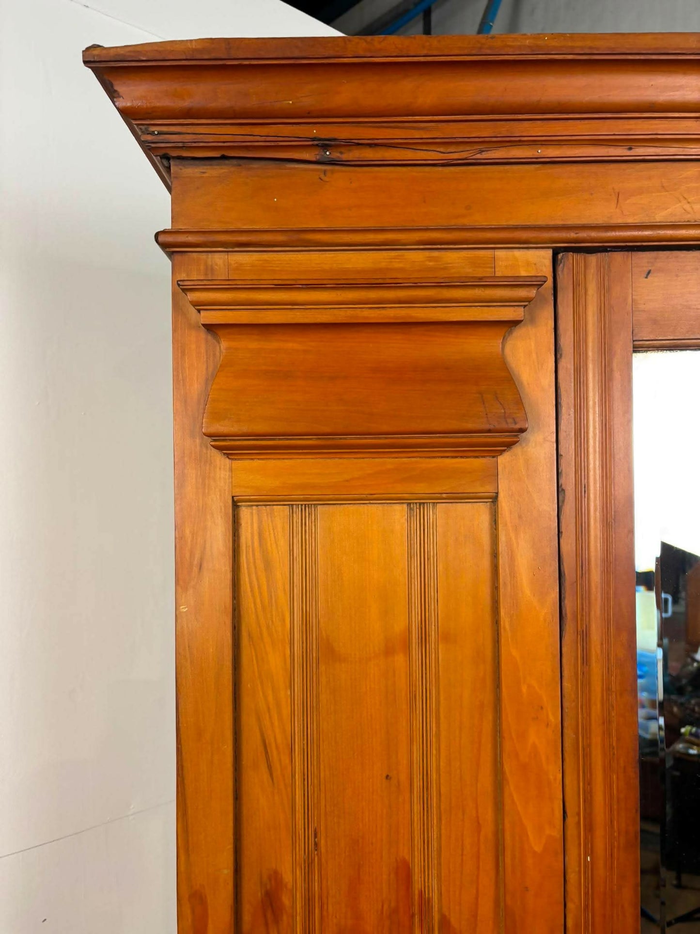 Late Victorian Satinwood Single Wardrobe