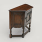 Old Charm Canted Table With Cupboard Hall Table In Tudor Brown FREE UK Delivery. SBR11120/3010E