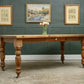 Vintage Pine Farmhouse Dining Table with Drawer on Castors - 6FT