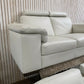 Natuzzi White Leather Lounge Suite – 2 Seater Sofa + 2 Armchairs – Italian
