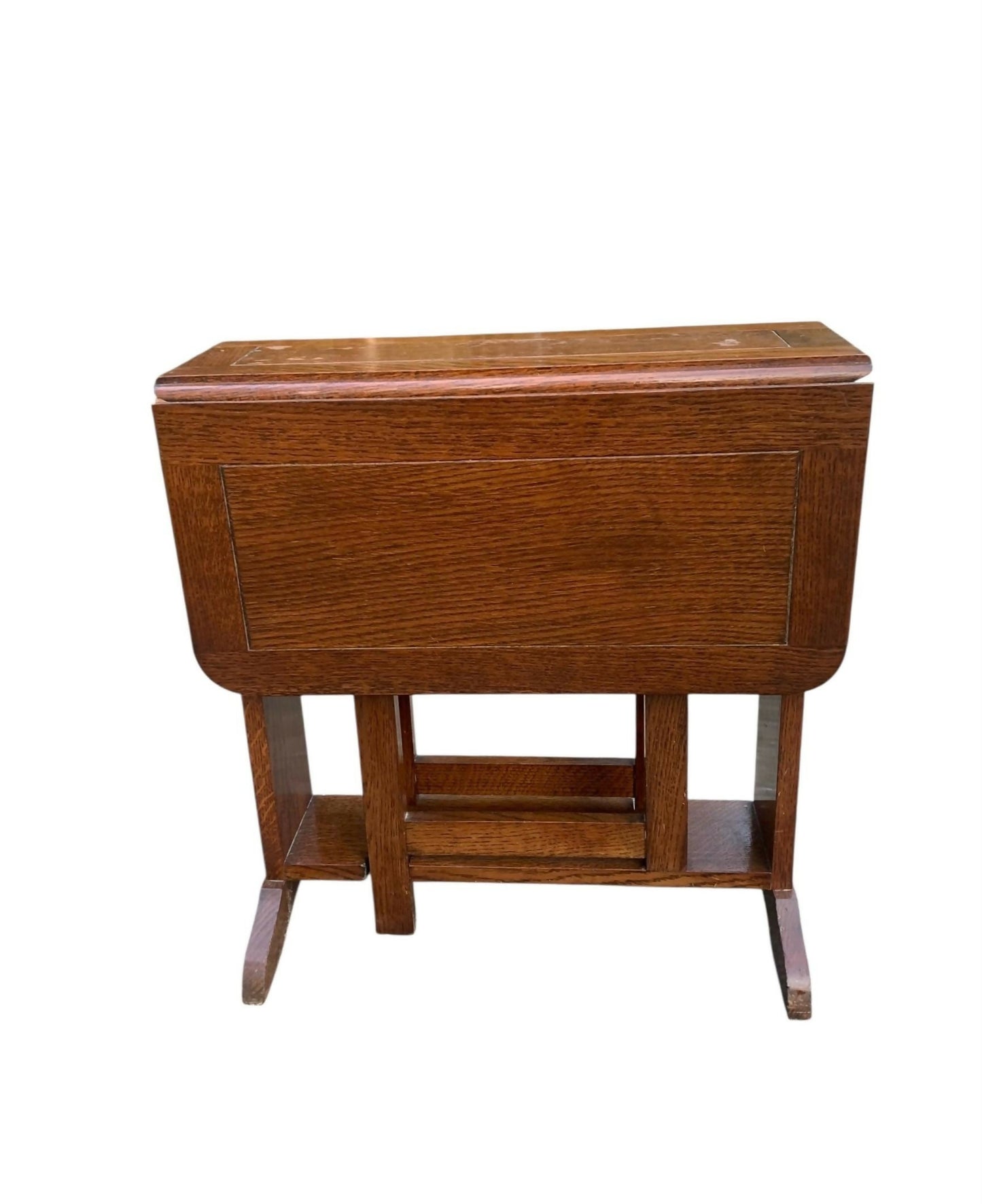 Art Deco Oak Drop-Leaf small side table