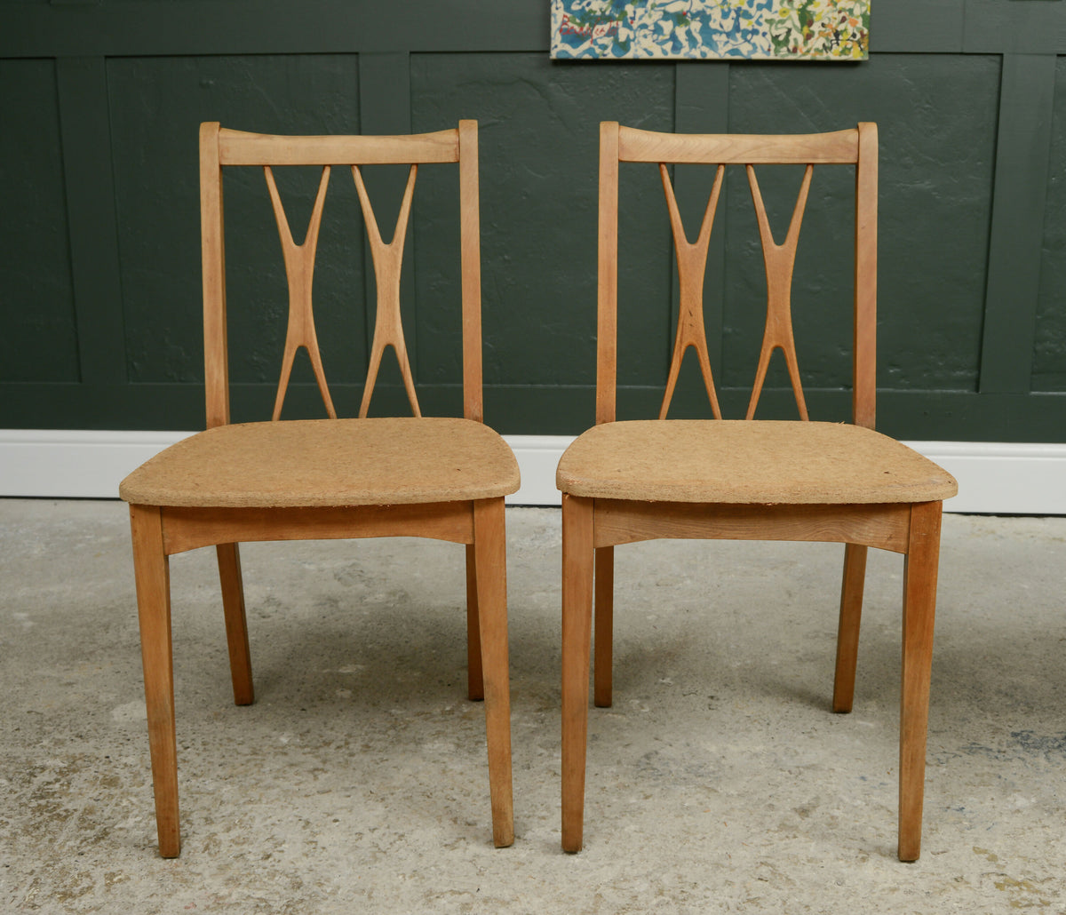 4 Mid Century Dining Chairs Lebus Link - 1950s - 1960s