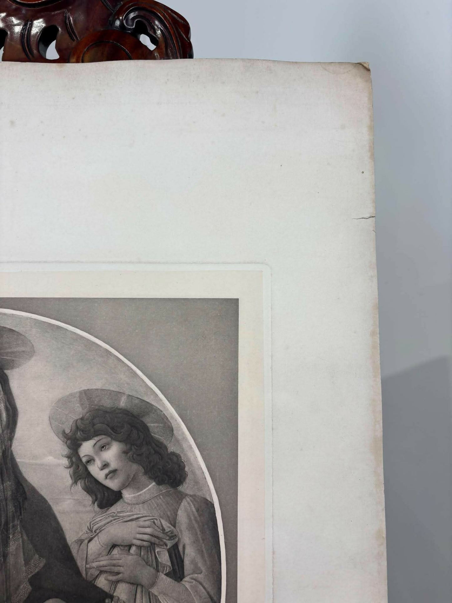 Vintage Religious Print – Virgin and Child with Saint John and an Angel after Botticelli