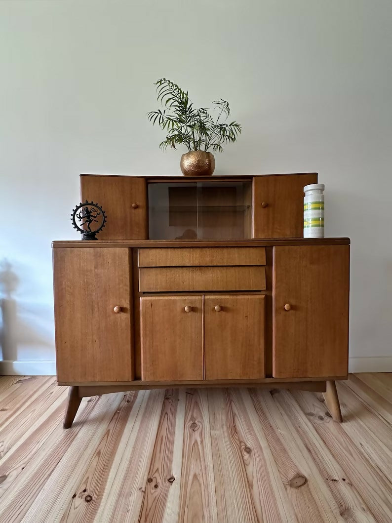 Mid Century Teak High Sideboard Nathan Vintage Highboard