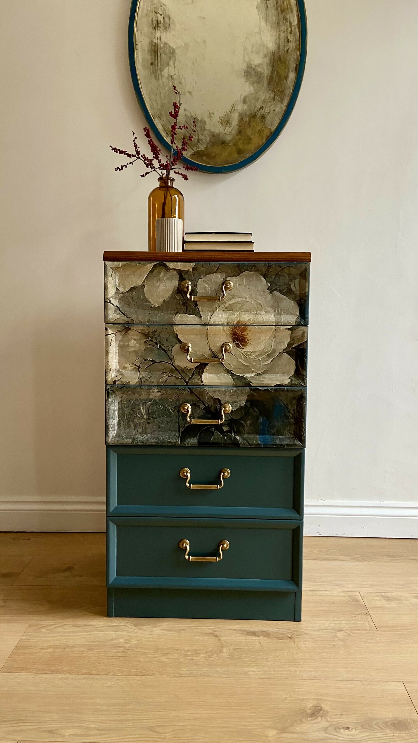 Chest of Drawers G- Plan Hand -Painted in Deep Teal