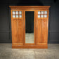 Edwardian Satinwood Vintage Triple Wardrobe