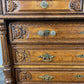 Chest of Drawers Antique French Style Marble Top Oak Carved Cabinet LOT 4808