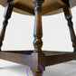 Round Wooden Side Table 66cm Diameter 49cm Height Dark Brown Turned Leg Vintage