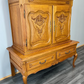 Cabinet Vintage French Style Oak Carved Storage Drawers Cupboard LOT 3753