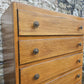 Vintage Oak Tallboy Chest of Drawers: Antique Cabinet with Detailing Five Drawer