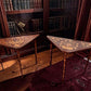Pair 18th Century Dutch Marquetry Antique Games Tables, With Fold Over Lid & Card Playing Area