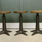 3 Antique Singer Sewing Machinists Stools - Cast Iron - Adjustable Height