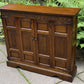 A WOOD BROTHERS OLD CHARM CARVED LIGHT OAK CD STORAGE CABINET / STAND