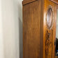 Edwardian Walnut Single Door Mirrored Wardrobe with Carved Panels