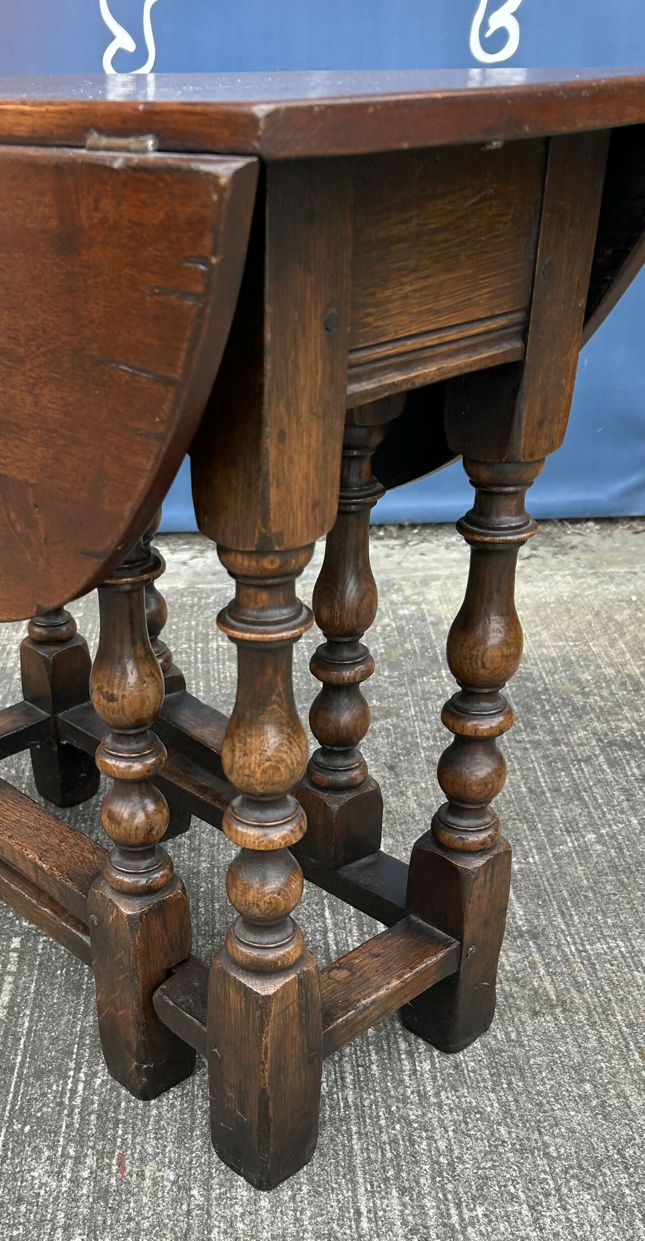 Titchmarsh & Goodwin Vintage Oak Miniature Dropleaf Gateleg Occasional Table