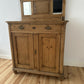 Antique Victorian Pine Chiffonier, Rustic Solid Wood Sideboard, Art Deco Handle Dresser, Natural Patina Storage Cabinet, Old English Buffet