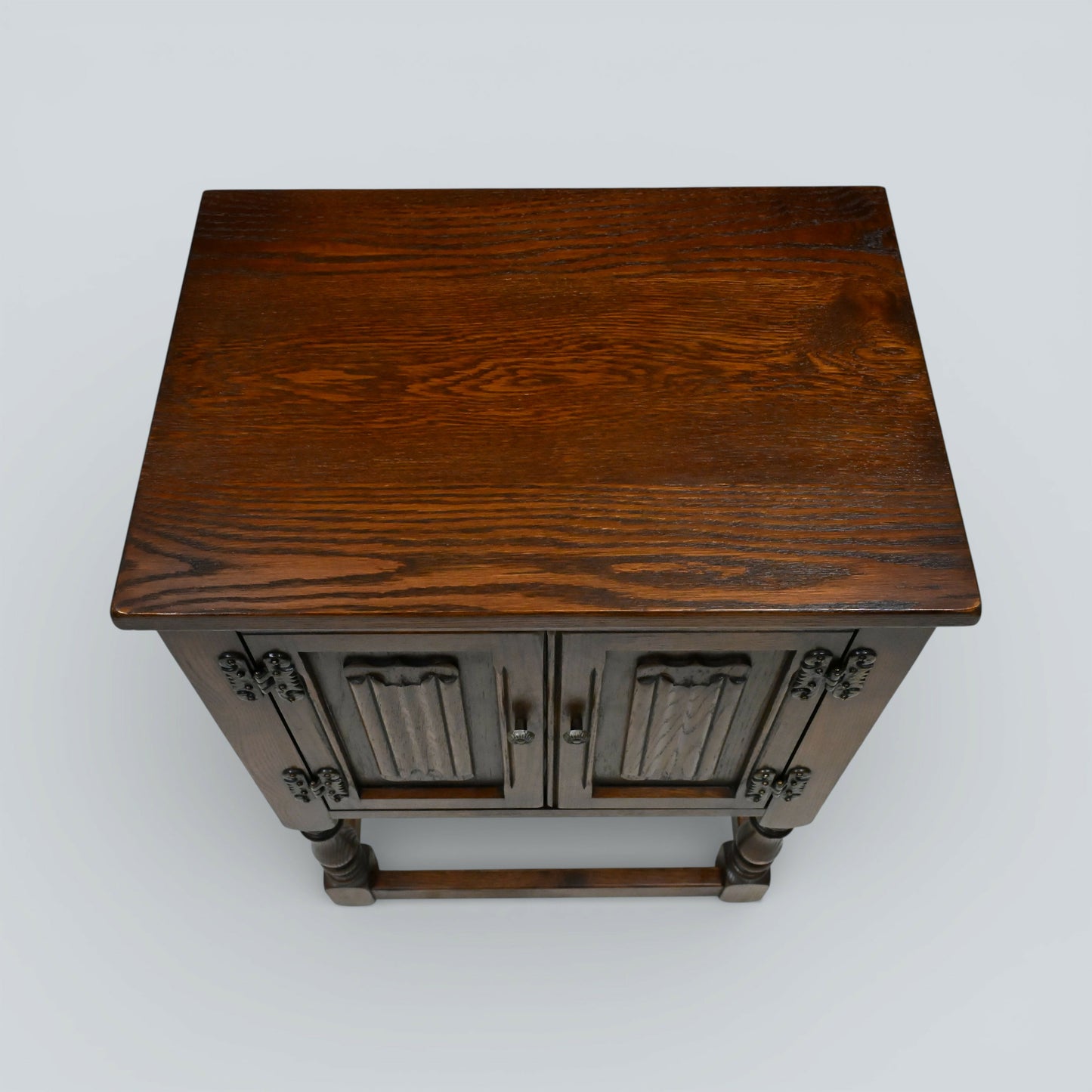 Old Charm Pedestal Cabinet Small Cupboard Bedside Tudor Brown FREE DELIVERY*