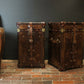 English vintage storage trunks - matching luxury pair - chestnut brown hand dyed