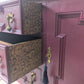 Refinished Jacobean Revival Solid Oak Sideboard, Burgundy Red Painted Buffet, Winchester Fusion Mineral Paint