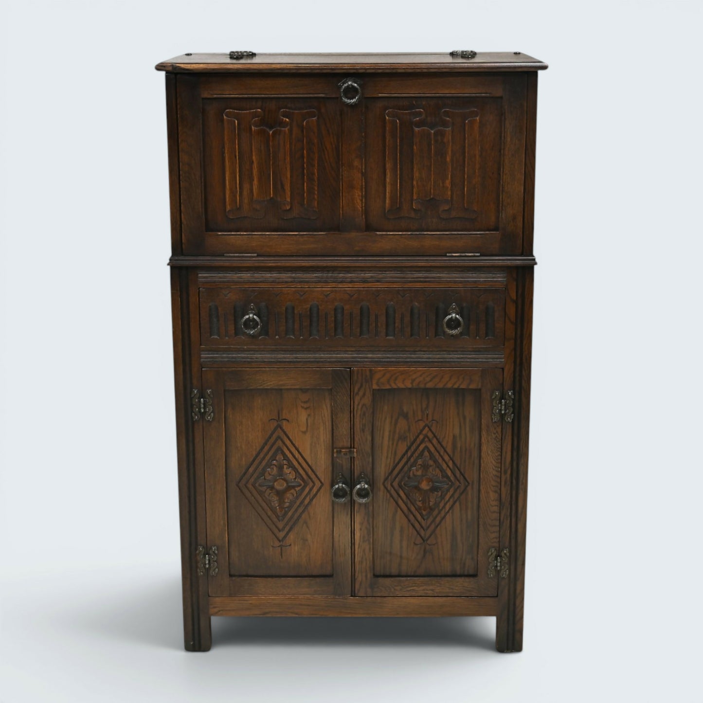 Jaycee Wine/Gin Drinks Cabinet Mirrored Pouring Surface Cupboard FREE Delivery