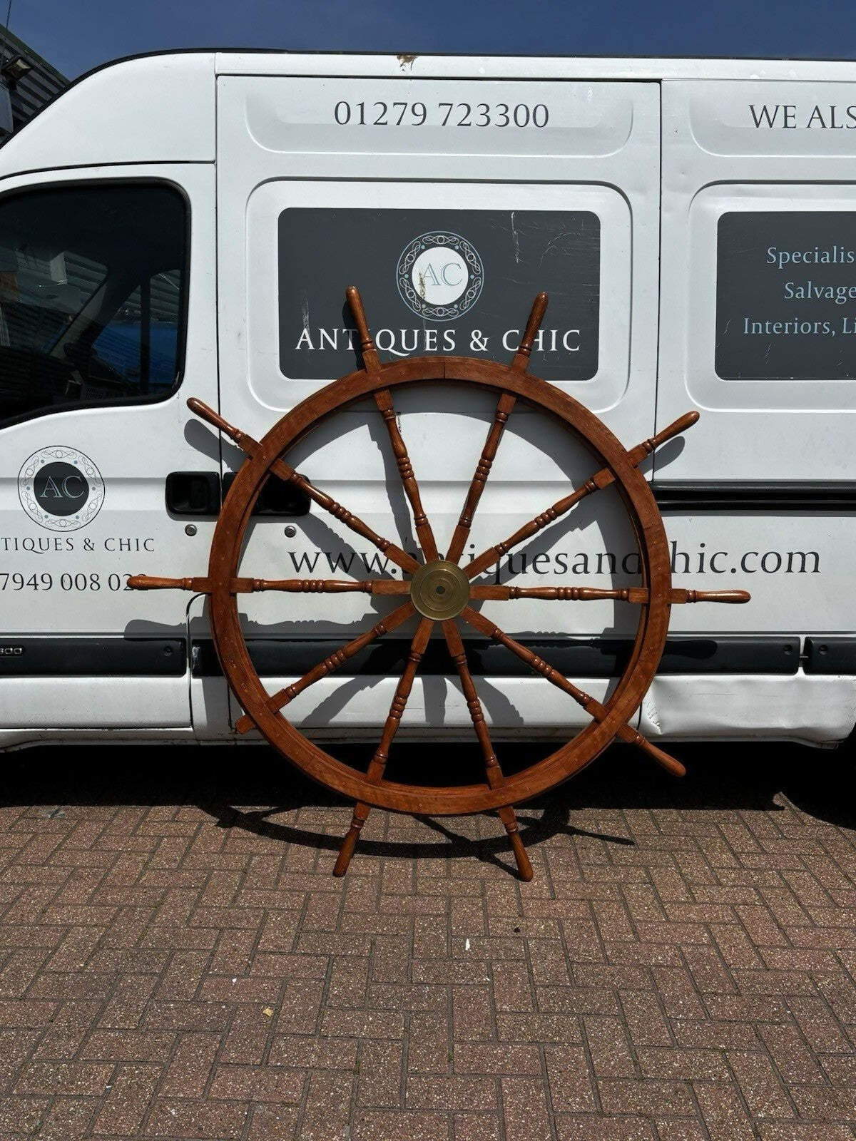Huge Wooden Vintage Ships Wheel. 174 Cms Diameter.