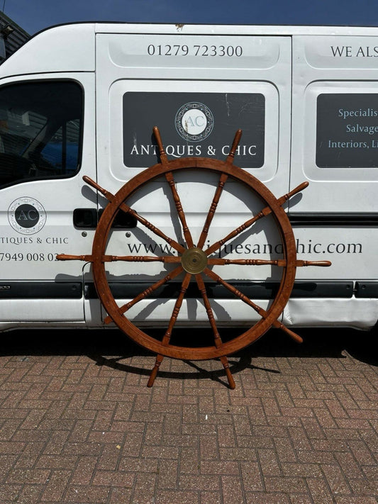 Huge Wooden Vintage Ships Wheel. 174 Cms Diameter.