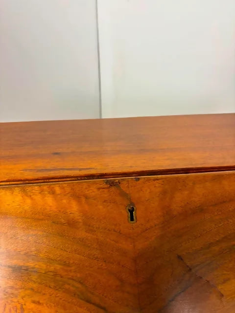 Vintage Walnut Veneer Waterfall Bureau on Claw & Ball Feet