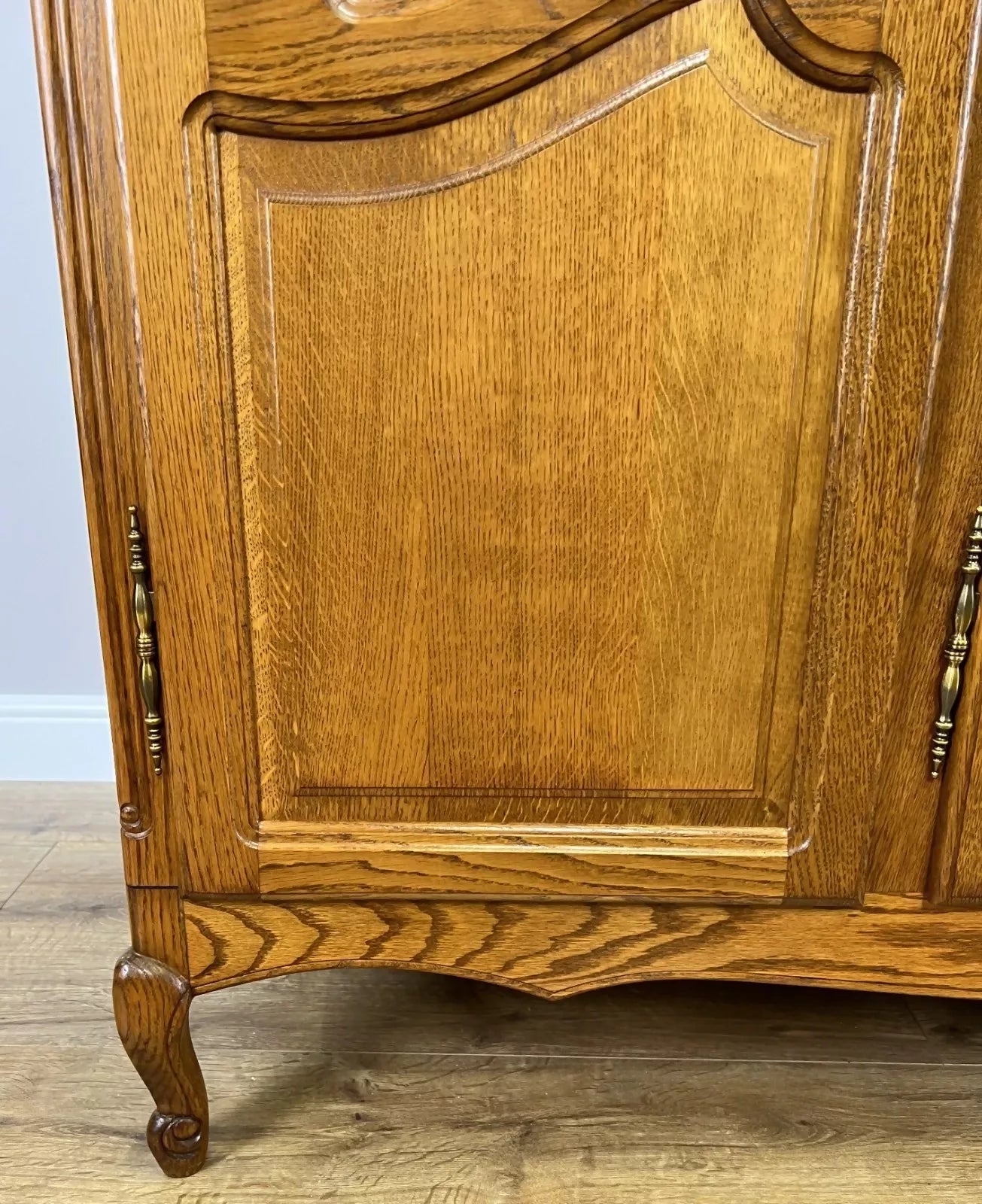 Wardrobe Vintage French Louis XVI Style Oak Four Door Carved Armoire LOT 4824