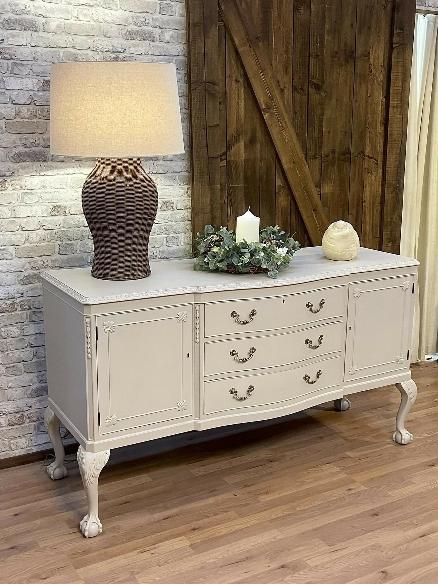Stunning Large Mahogany Sideboard Fusion Paint Cathedral Taupe