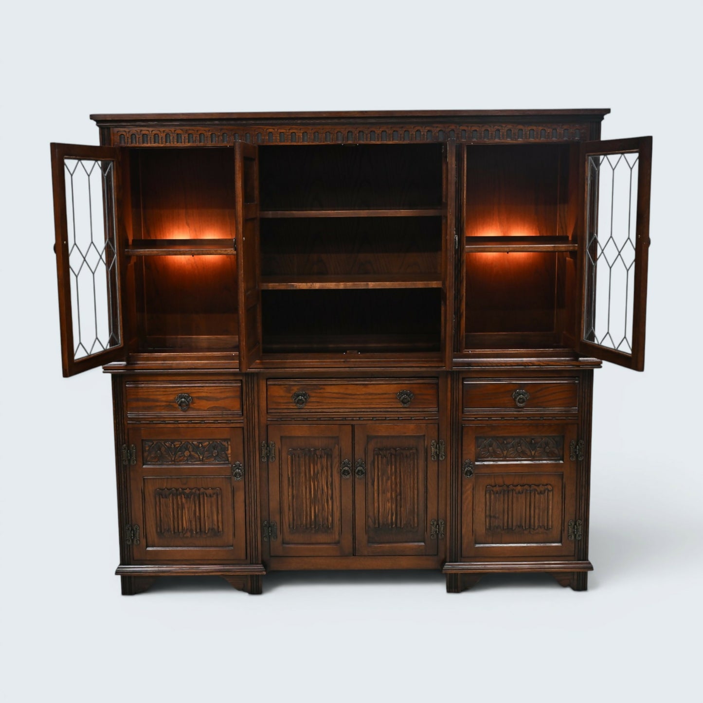 Old Charm Exeter Buffet Sideboard Model #2328 Tudor Brown FREE UK Delivery*