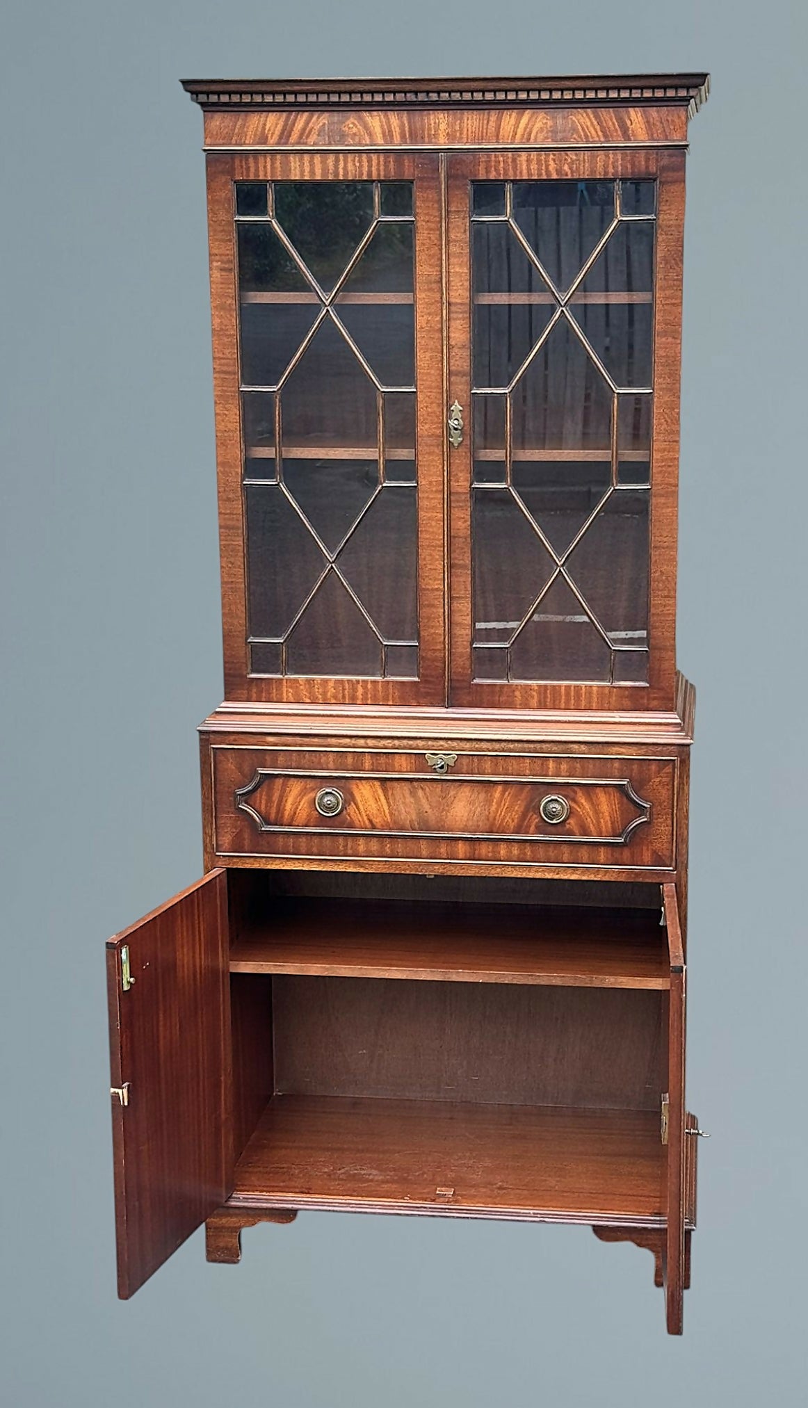 Mahogany Secretaire Bookcase Reprodux Bevan Funnel