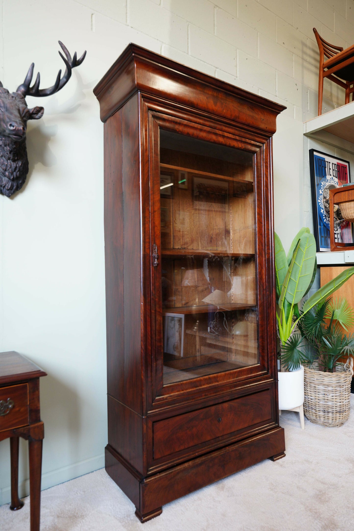 French Louis Philippe Vintage Cabinet In Flame Mahogany – France, C.1840