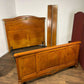 Early 20th French Style Walnut Veneered Bed Frame - 6ft Bed Frame With Gilt Metal