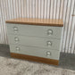 Retro Stag Nocturne Chest of 3 Drawers white and oak.