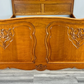 Bed Vintage French Louis XVI Oak Double Bed Frame Carved Headboard LOT 3791