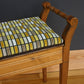Edwardian Piano Stool – Newly Reupholstered in Bold Geometric Fabric | Vintage Statement Furniture