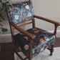 Antique Oak Framed Small Chair Child's Chair, Becca Who Velvet New Upholstery