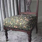 Antique, Mahogany framed Child's Chair on Original Castors. Covered in Wlm Morris Fabric.