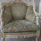 VIntage Italian Rococo / Baroque-Style French Louis XV/XVI Carved Wood Bergère,