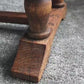 Antique Oak Hearth / Fender / Foot Stool / Bench. Oak Wood Frame, Legs and Stretcher. Reupholstered in an Art Nuveaux Chenille.