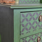 1929 CWS Upcycled Chest of Drawers with Oval Mirror | Antique Green Dresser