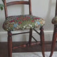 Beautiful Pair Of Victorian Oak Chairs Reupholstered Seats in a William Morris 'Blackthorne' Tapestry Fabric'