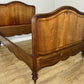 Bed Antique French Style Double Bed Frame Walnut Carved Headboard LOT 6407