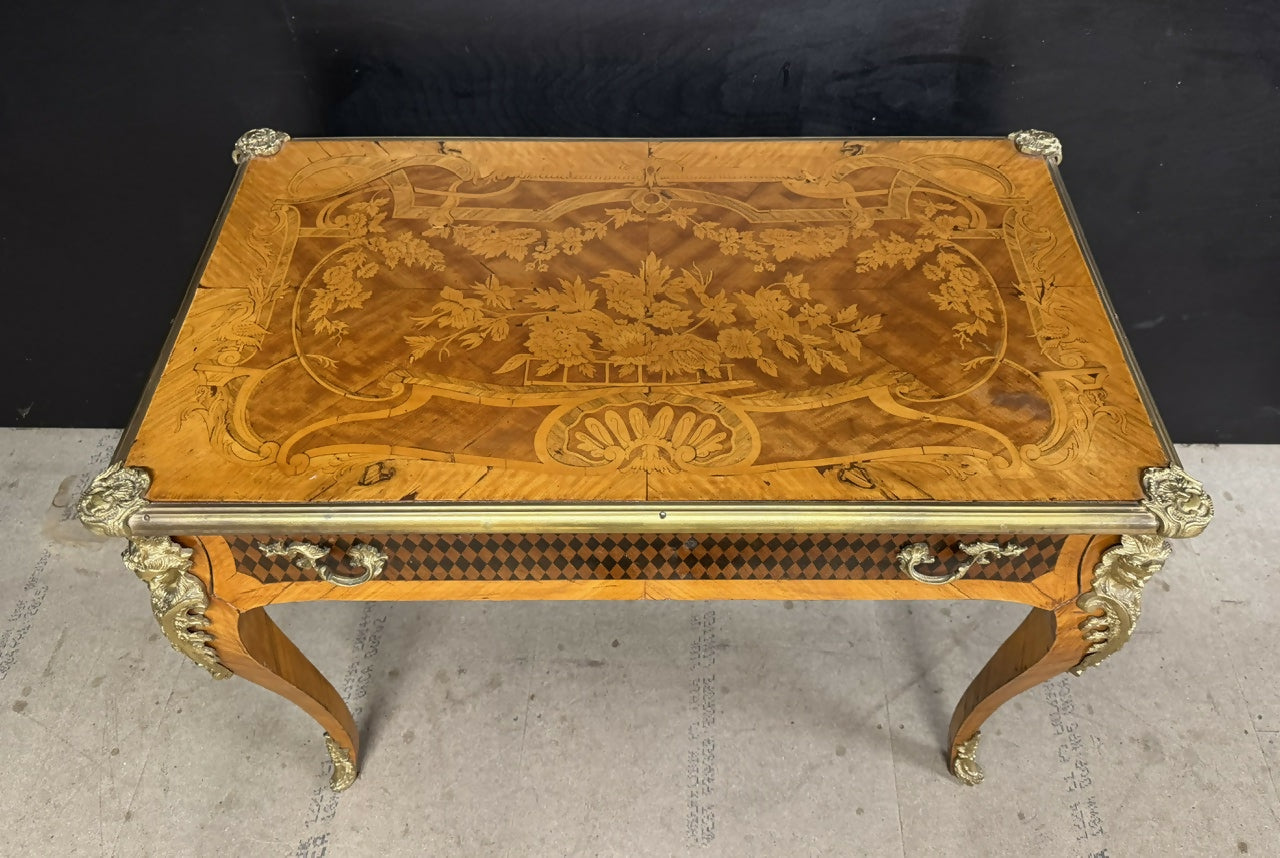 Fine French Marquetry Bureau Plat