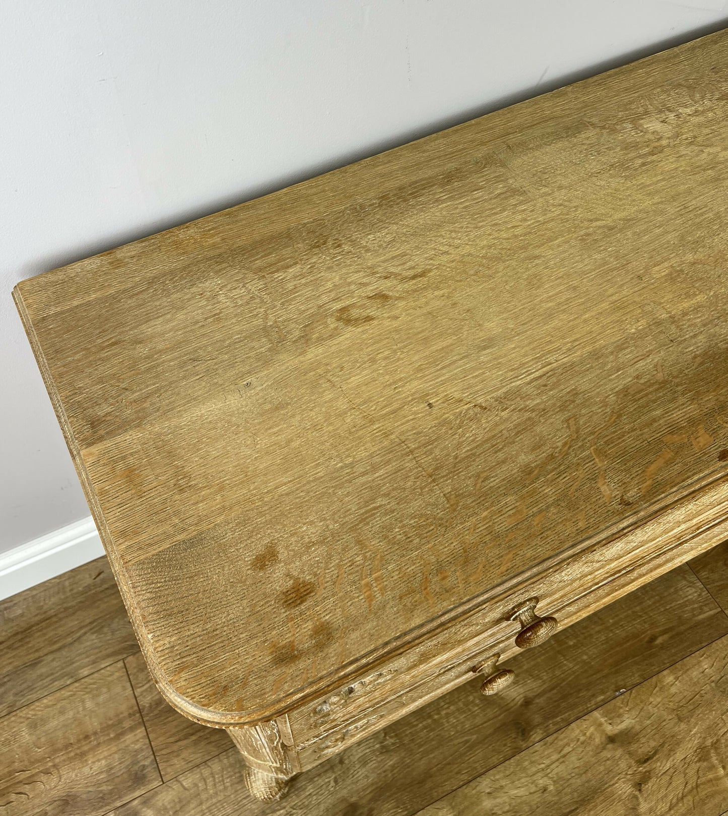 Chest of Drawers Vintage French Louis Oak 2 Drawers Carved Cabinet LOT 6406